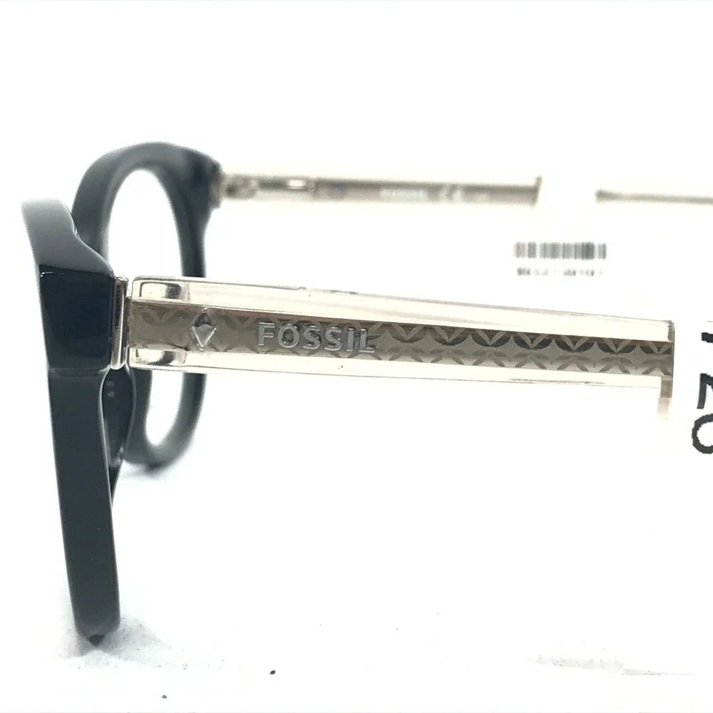 Fossil Eyeglasses Frames FOS6044 HIM Black Round Cat Eye Thick Rim 52-16-140